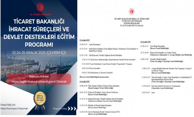Ticaret Bakanlığı İhracat Süreçleri ve Devlet Destekleri Eğitim Programı